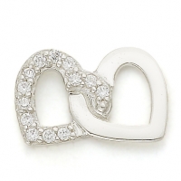 SILVER / CZ 2 HEARTS FOREVER