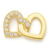 GOLD / CZ 2 HEARTS FOREVER