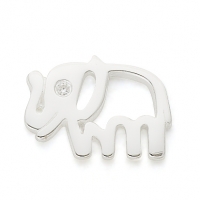 SILVER / CZ PATIENT, STRONG, GOOD LUCK ELEPHANT