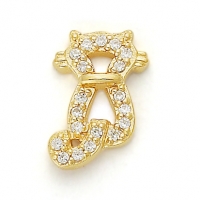 GOLD / CZ CURIOUS CAT