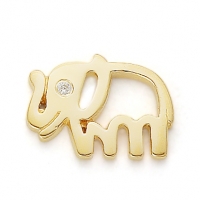 GOLD / CZ PATIENT, STRONG, GOOD LUCK ELEPHANT
