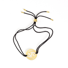 Cancer Zodiac Gold-black cord