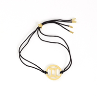 Gemini Zodiac Gold-black cord