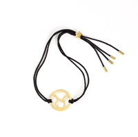 Taurus Zodiac Gold-black cord