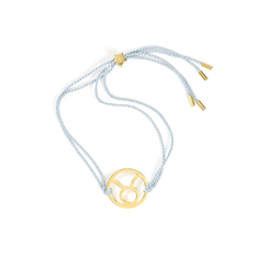Taurus Zodiac Gold-light blue cord