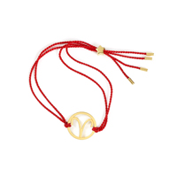 Aries Zodiac Gold-red cord