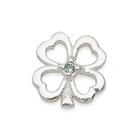 SILVER / CZ 4 LEAF CLOVER