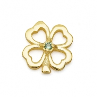 GOLD / CZ  4 LEAF CLOVER