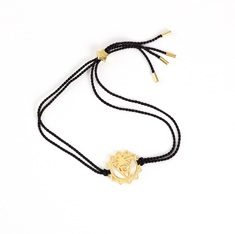 Throat Chakra Gold-black cord