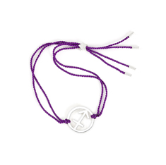 Sagittarius Zodiac Silver-amethyst cord