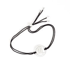 Scorpio Zodiac Silver-black cord