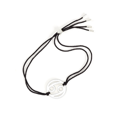 Cancer Zodiac Silver-black cord