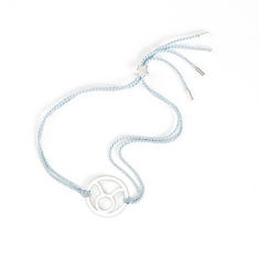 Taurus Zodiac Silver-light blue cord